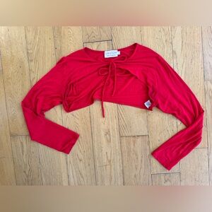 What Lo Wants Red Tie-Front Crop Top